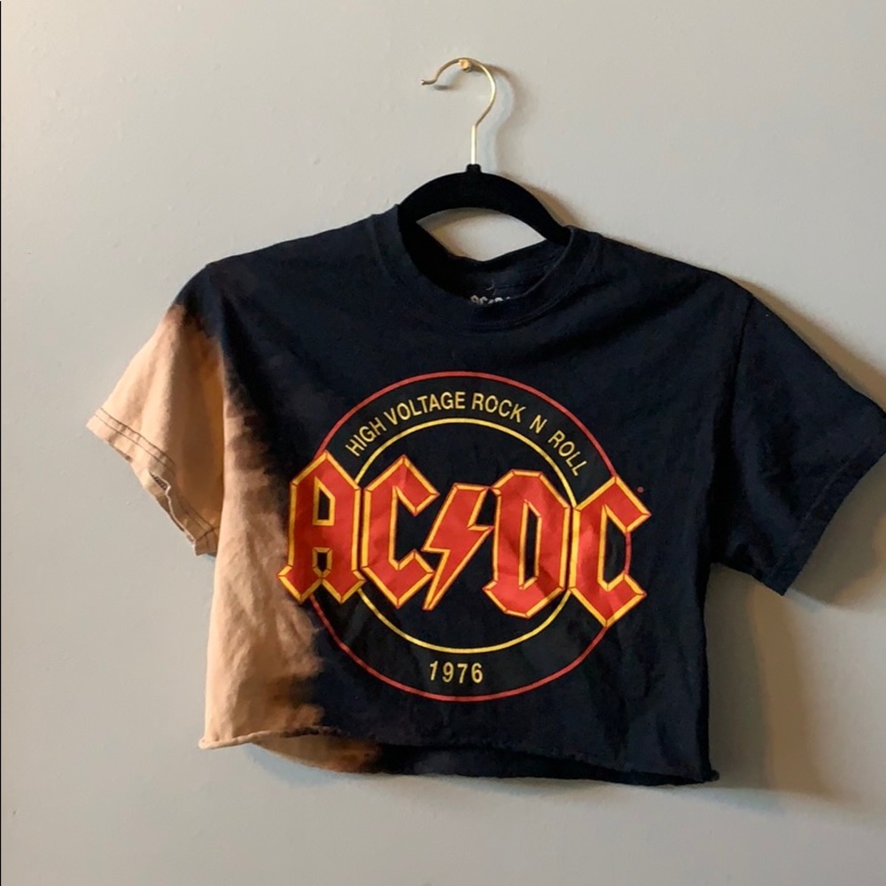 AC/DC bleached black crop top